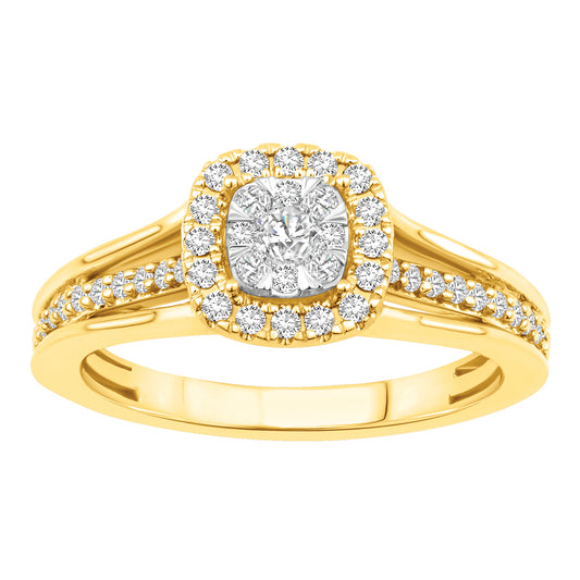 14K Solid Gold  0.41ctw Diamond Womens Rings